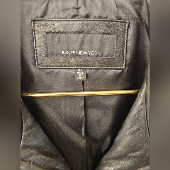 NWOT - Jones New York Black Leather Zippered Jacket - Size XL - Picture 9 of 9